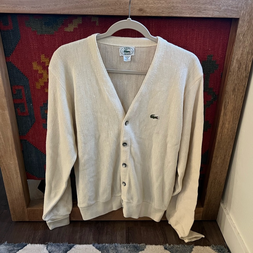 Izod Men's Beige Cardigan Sweater